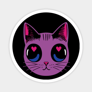 Bisexual Pride Cat - Heart Eyes Magnet